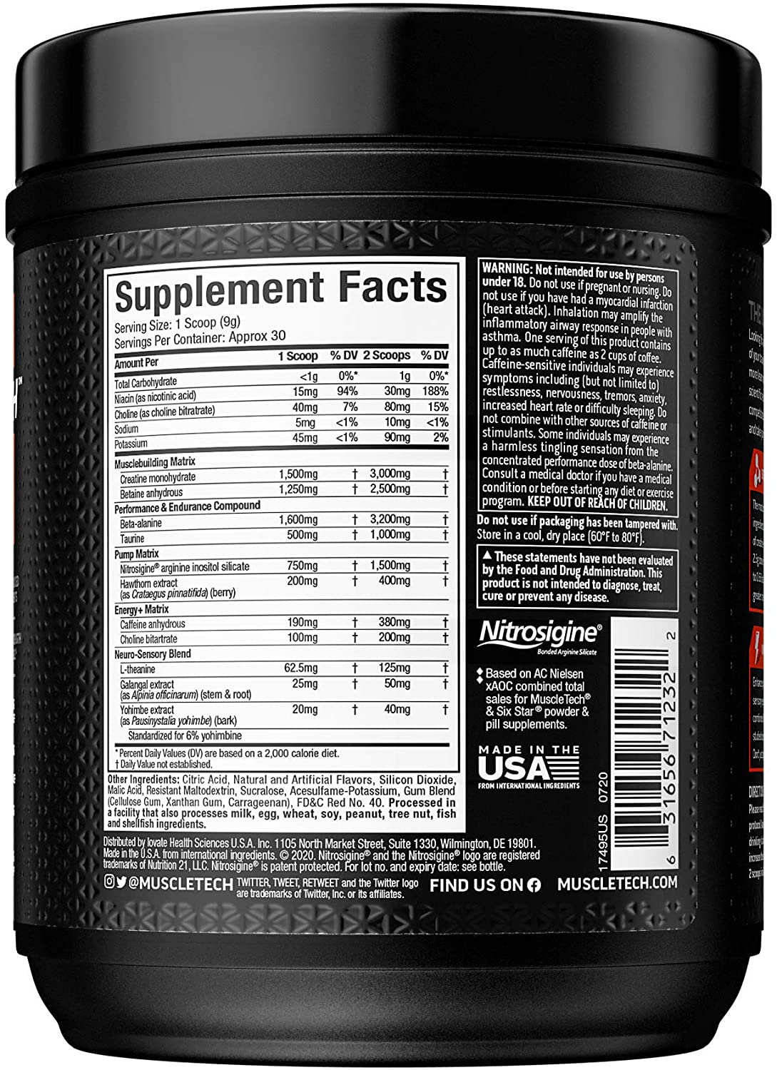MUSCLETECH VAPOR X5 NEXT GEN PRE-ENTRENAMIENTO