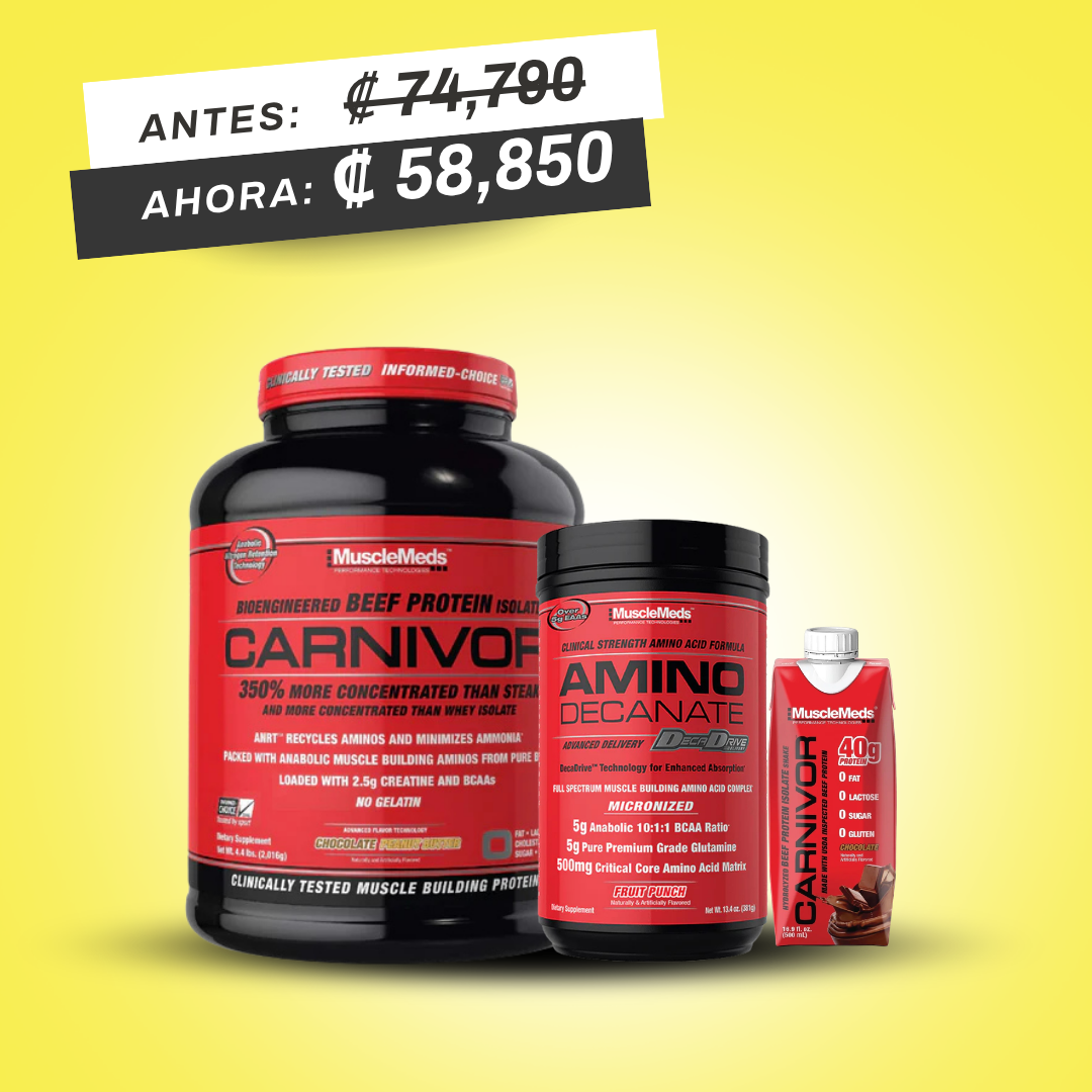 MUSCLEMEDS CARNIVOR 4LBS + AMINO DECANATE + RTD CARNIVOR
