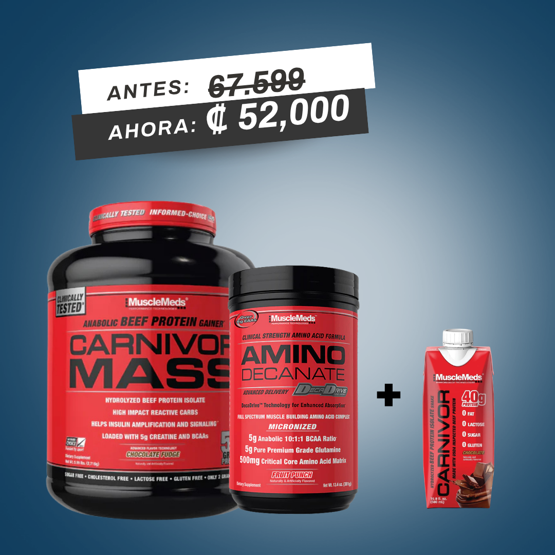 MUSCLEMEDS CARNIVOR MASS + AMINO DECANATE + RTD CARNIVOR